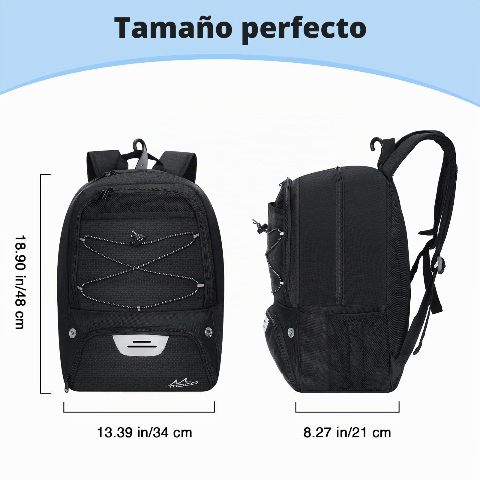 MoKo Mochila de Baloncesto con Compartimentos Separados para Pelotas y Zapatos
