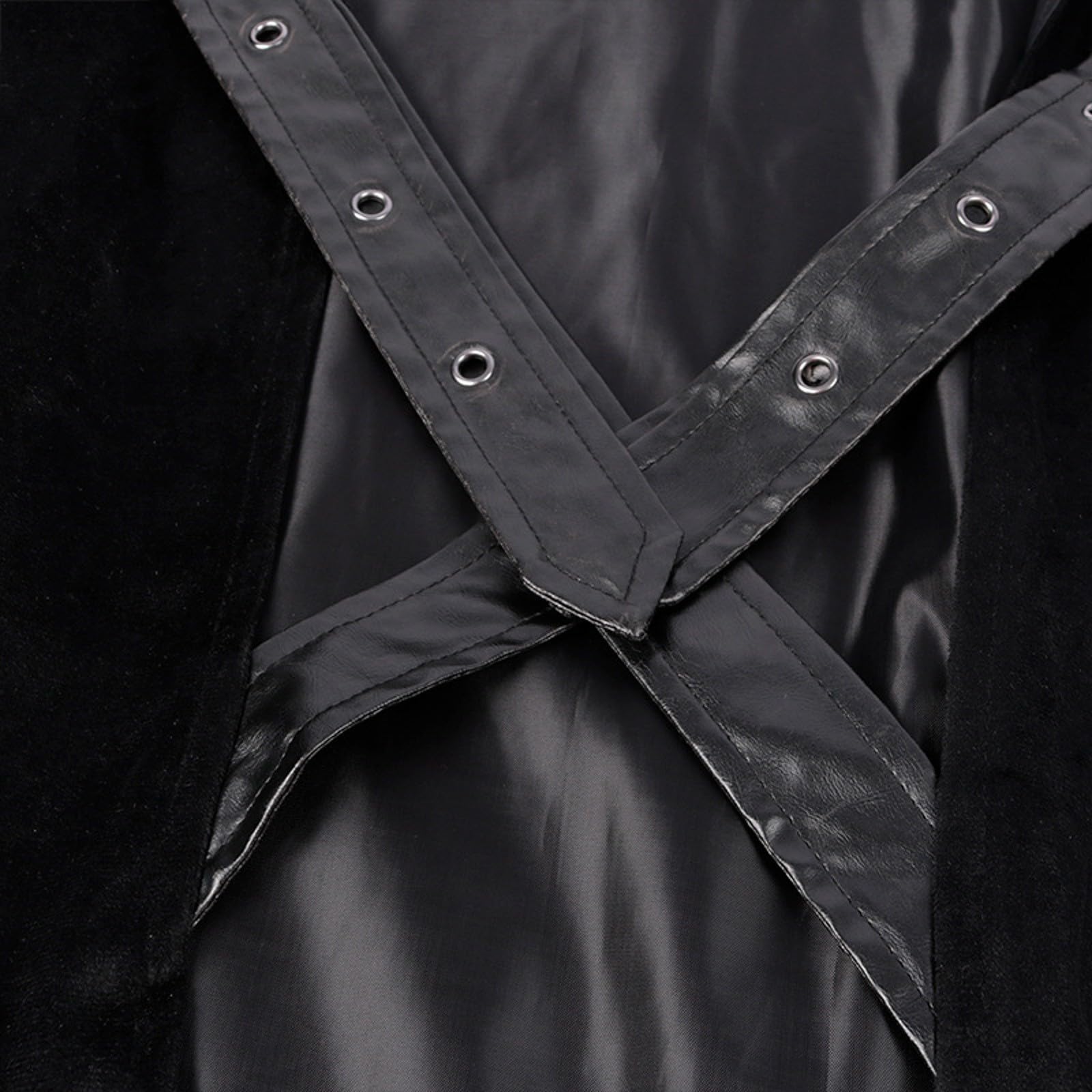 Costume da Halloween da donna spaventoso mantello nero da strega Costume di Darth Vader Mantello Medievale Cappotto con Cappuccio Carnevale Vestito Festivo Adulto Cloak