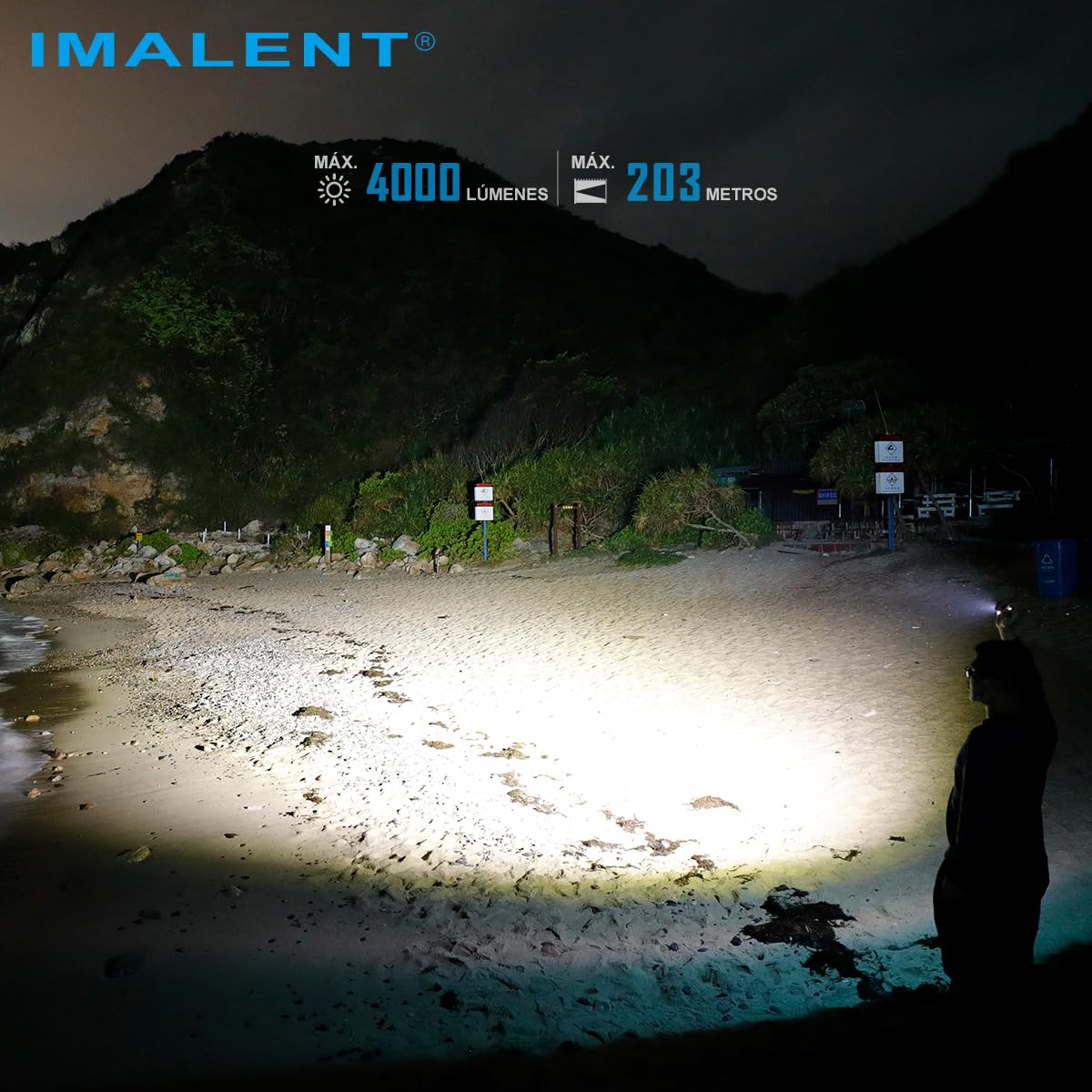 IMALENT LD70 Linterna LED Recargable, 4000 Lúmenes Super Brillante Mini Linterna Táctica de Aluminio, 5 Modos, IPX8 Impermeable, USB para Camping, Emergencia, Senderismo, Bicicleta, EDC (Azul)
