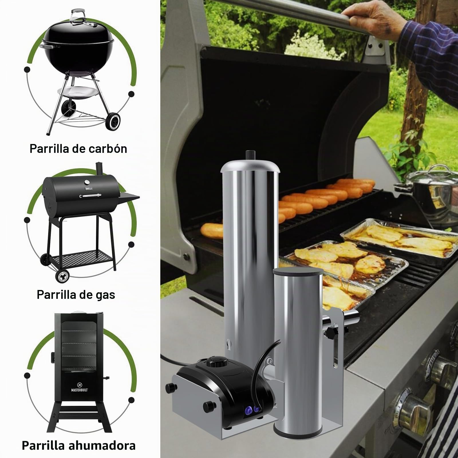 Generador de humo frío de acero inoxidable, portátil para fumar alimentos | barbacoa, generador de humo para fumar alimentos, carne, pescado, barbacoa