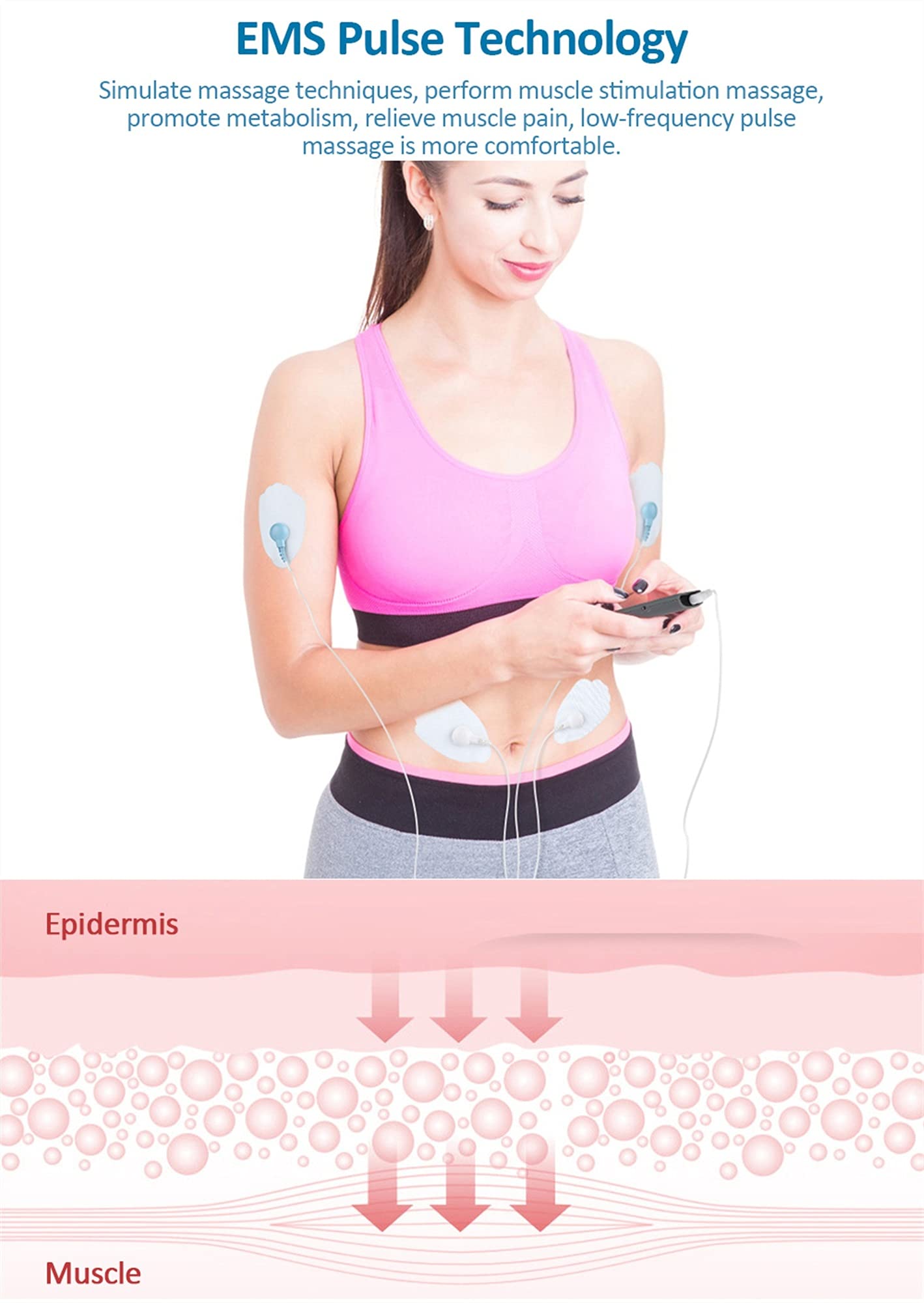 Unit Physioterapia Pulse Body Body Elettrodo Elettrodo Muscolo Macchina per stimolazione Digitale Digital Pain Reliever Reliever Sollievo del Dolore