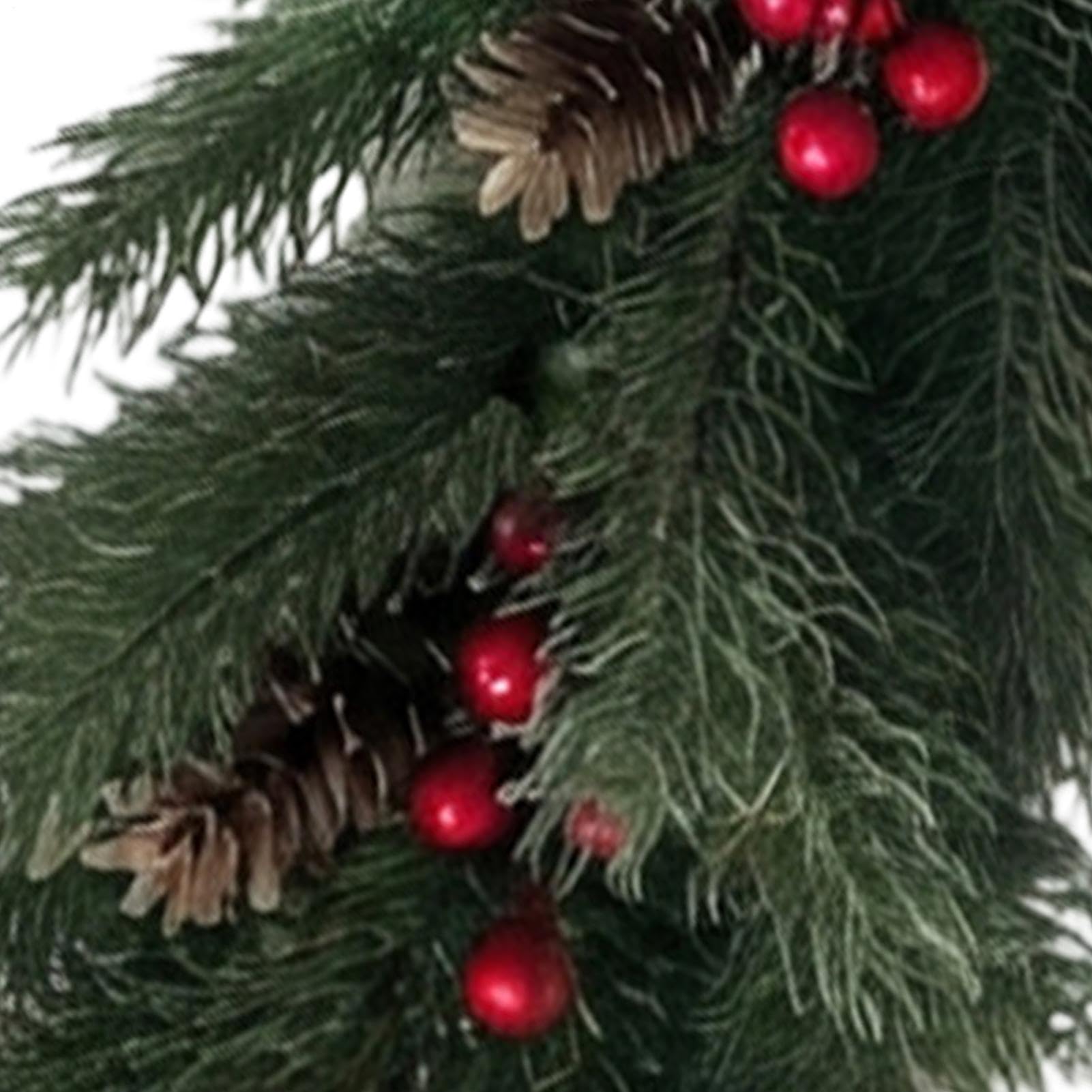 świąteczna sosnowa czerwone jagody - zielone liście dekoracyjne
