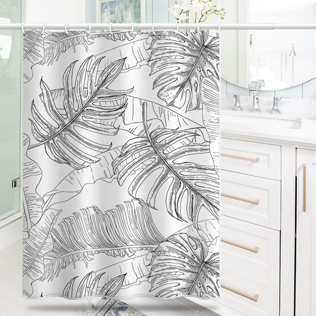 Shower Liner Shower Curtain Bathtub Curtain Hotel Waterproof Partition Curtain Bathroom Shower Curtain Polyester Waterproof Shower Curtain Suitable for Bathroom (Size : W80xH180cm) ()