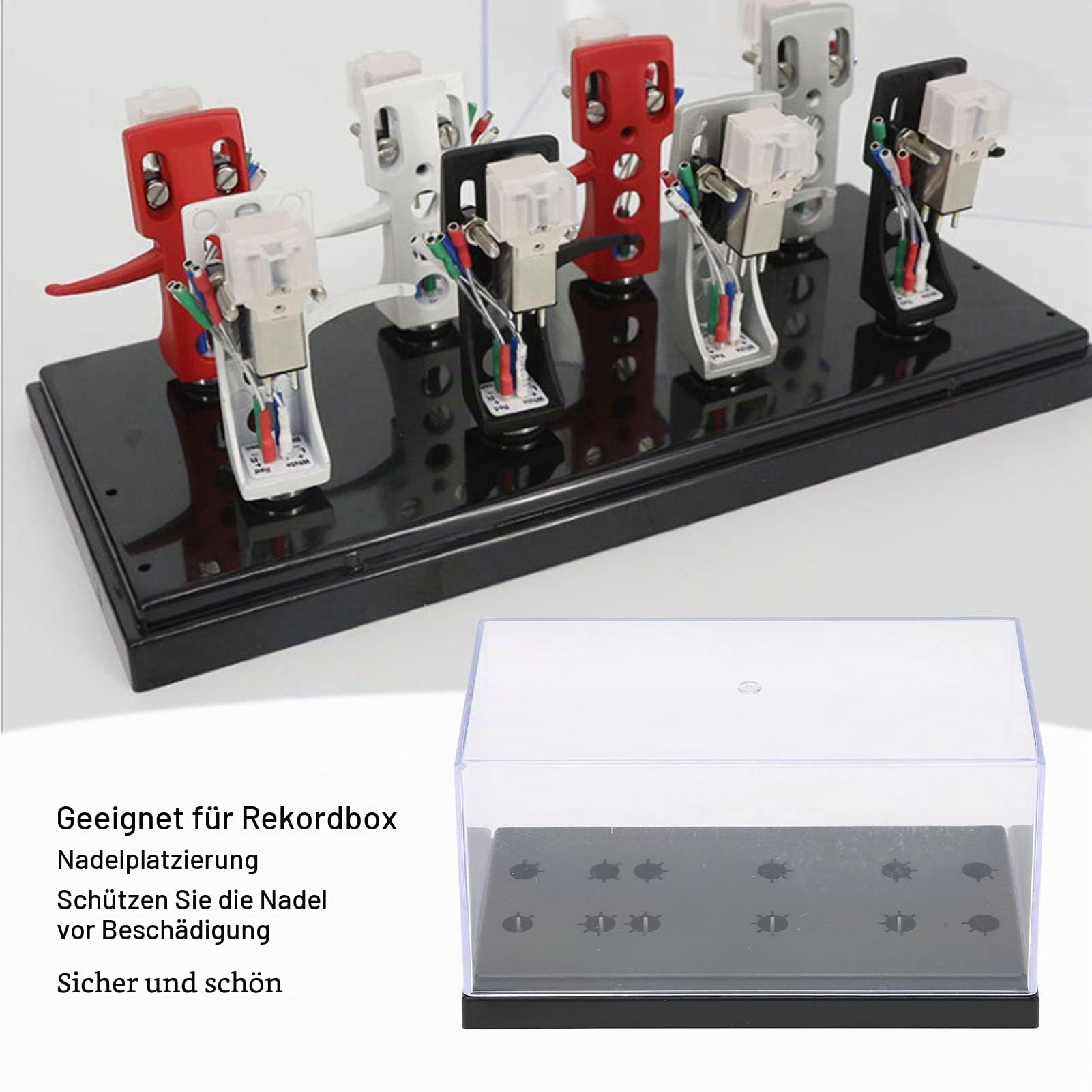 headshell aufbewahrung,Headshell Aufbewahrungsbox,Turntable Cartridge Storage Case,Tonabnehmergehäuse Tonabnehmer Plattenspieler Phonograph Head Aufbewahrungsbox High-End Phonograph Head L Needle Rack