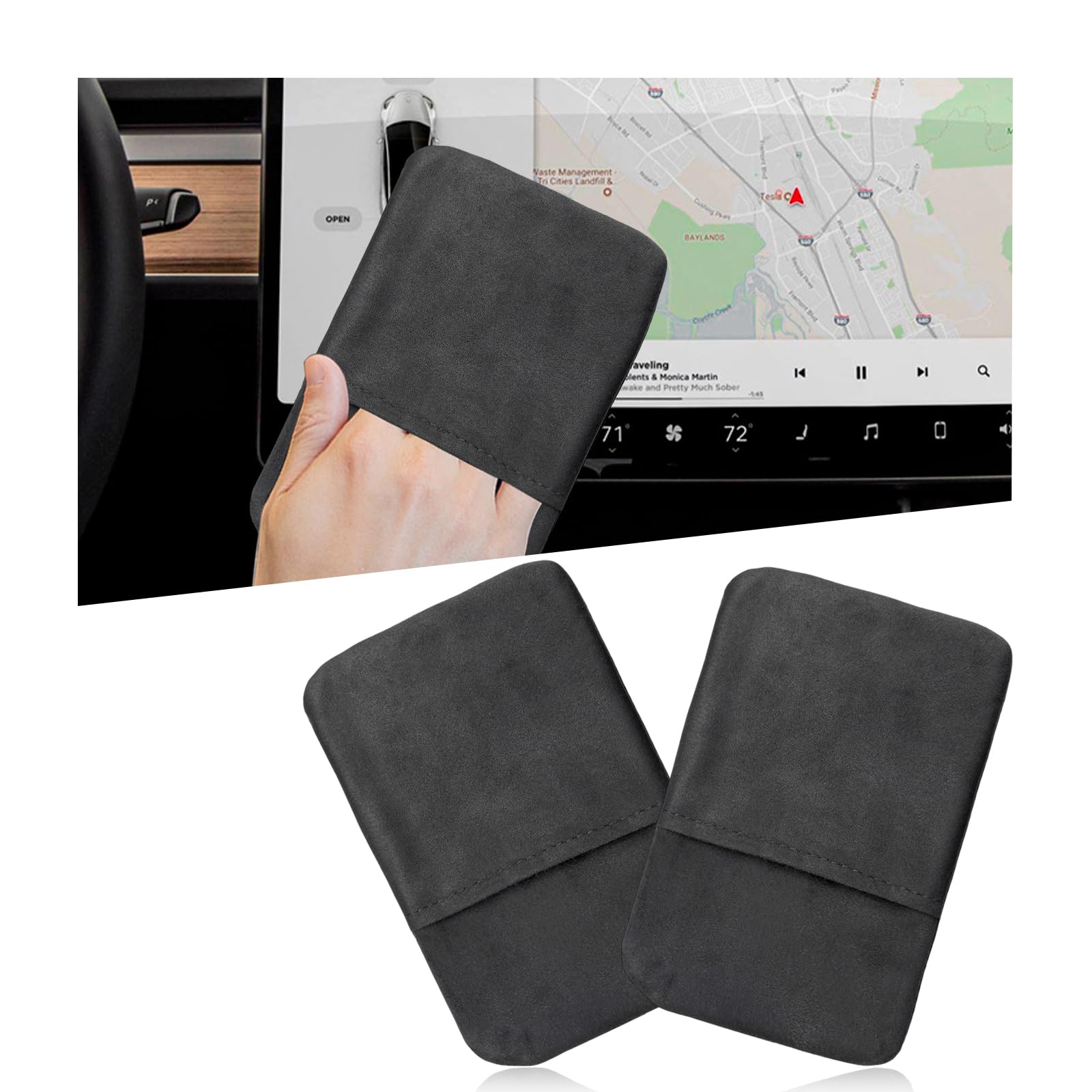 Car Screen Cleaner Microfiber Auto Screen Cleaning Pad Foldable Touch Screen Cleaner Cloth for Vehicle Dashboard LCD Display