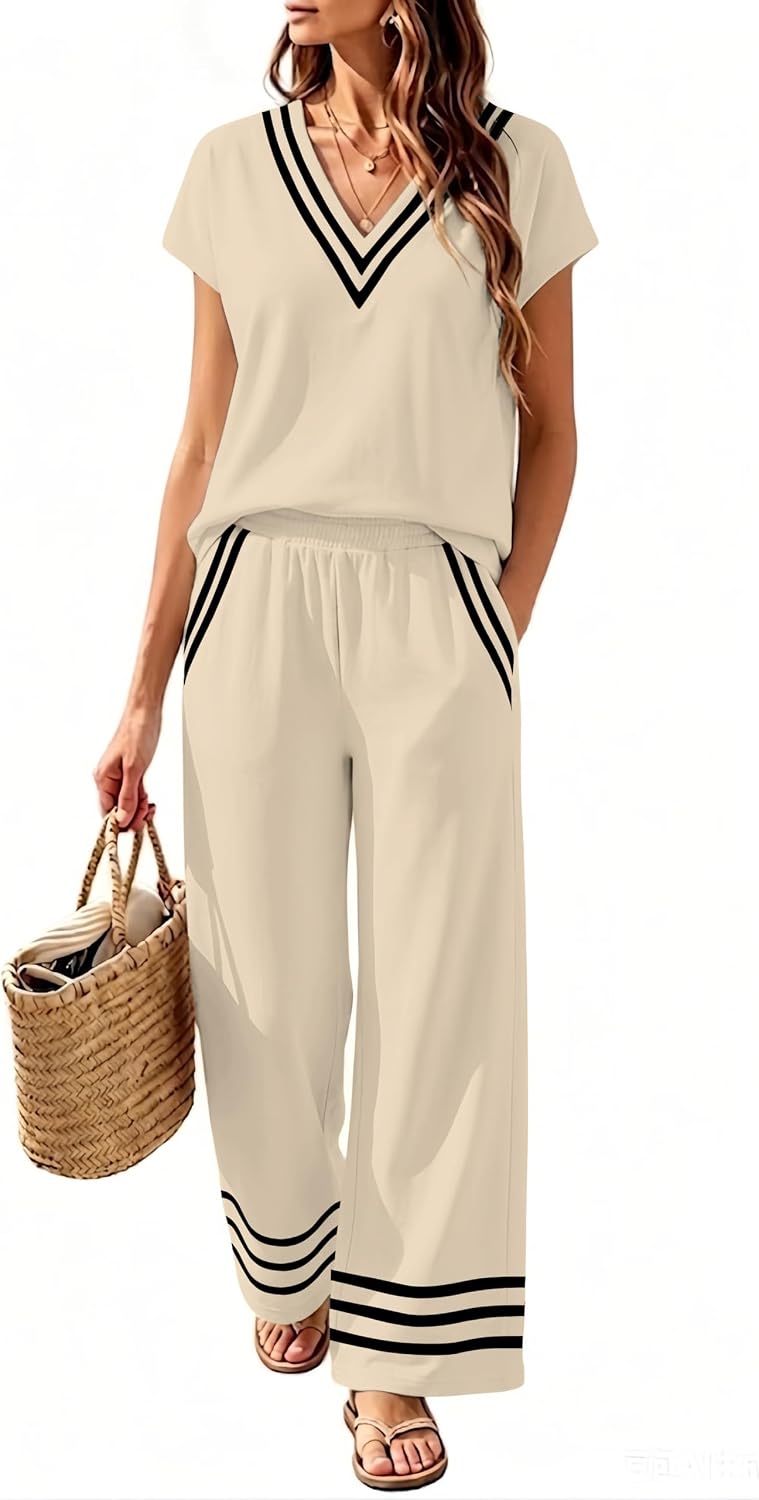 Two Piece Sets for Women Pants Lounge Set Summer Vacation Travel Outfits