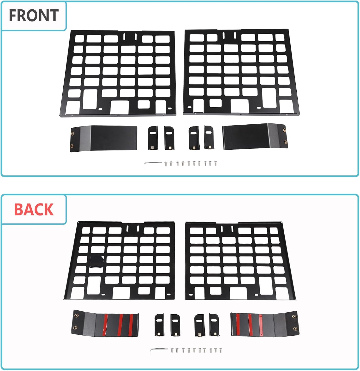 Car Rear Trunk Window Side Molle Panel Storage Baffl Compatible with 110 Land Rover Defender 2020-2026,Trunk Organizer Left+Right Side Modular Storage Luggage Shelf Cargo Rack Hanging Grid Accessories