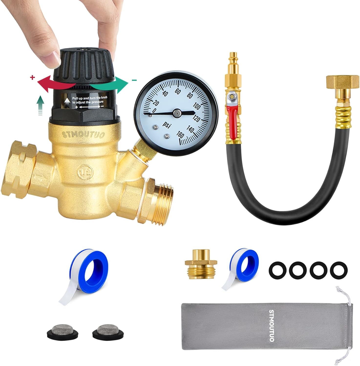 RV Water Pressure Regulator and 16.9" RV Winterizing kit(with bag) for RV Camper.