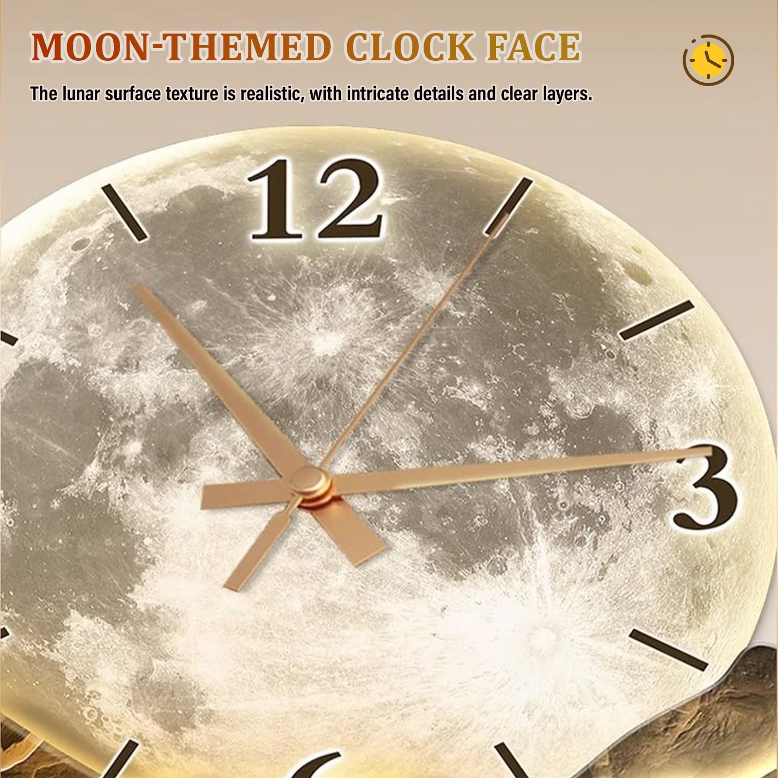 Orologio decorativo da parete 3D con luce LED, orologio da parete silenzioso moderno, grande scultura da appendere, alimentatore plug-in, per soggiorno, camera da letto, corridoio ingresso