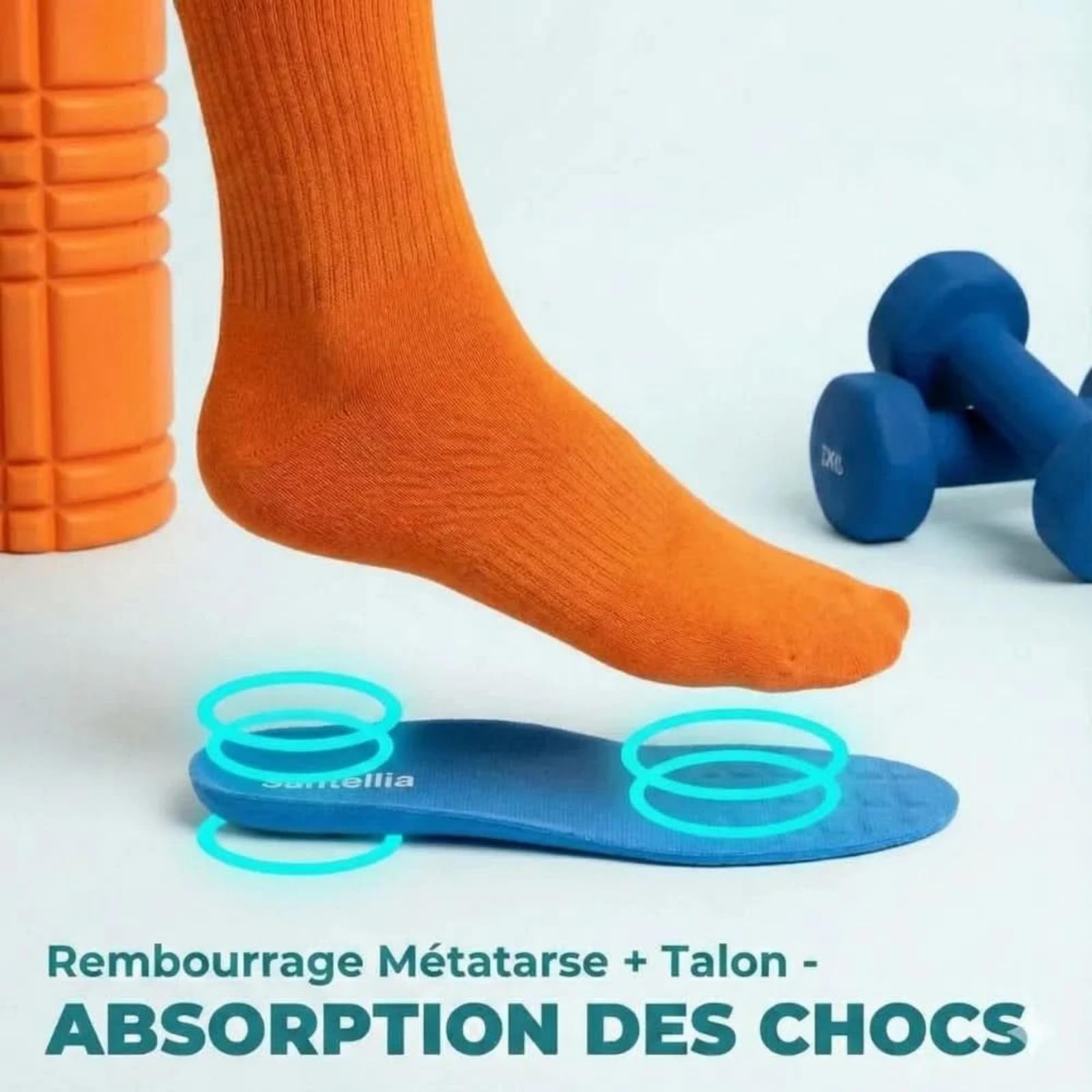 santellia Vital+ - Votre alliée pour des journées actives et sans douleur，Semelles orthopédiques unisexes, offrant un soutien de la voûte plantaire et répartissant uniformément la pression