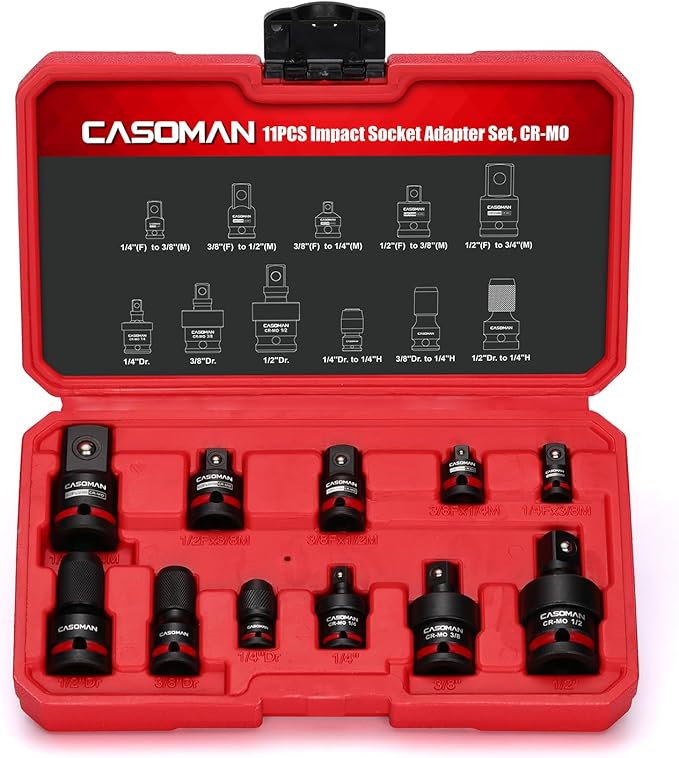 Set de Accesorios para Sockets de Impacto CASOMAN 11 Piezas, Acero CR-MO miniatura 8