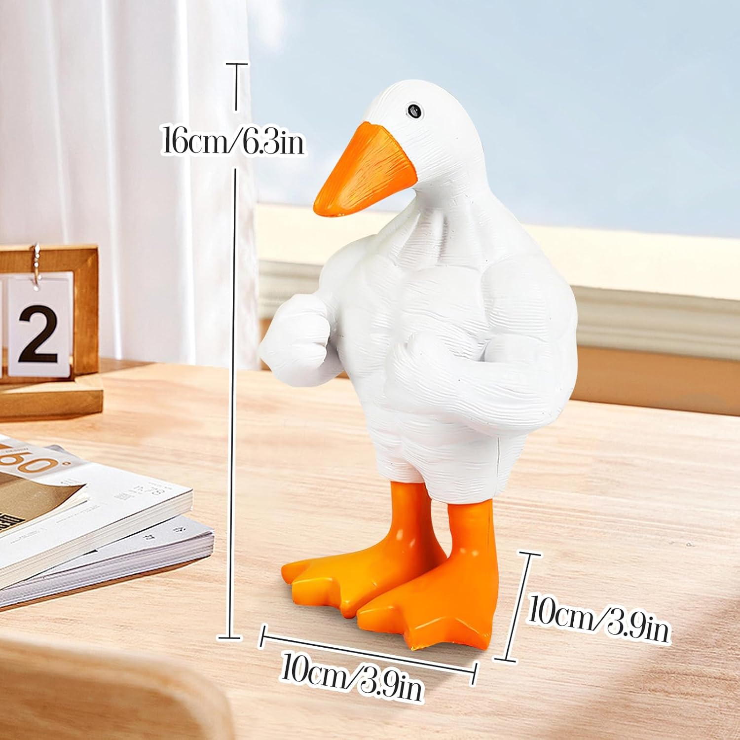 Goose Duck Key Hooks, Magnetic Key Holder, Funny Muscular Goose Duck Sculptures for Home Office Desktop Decor
