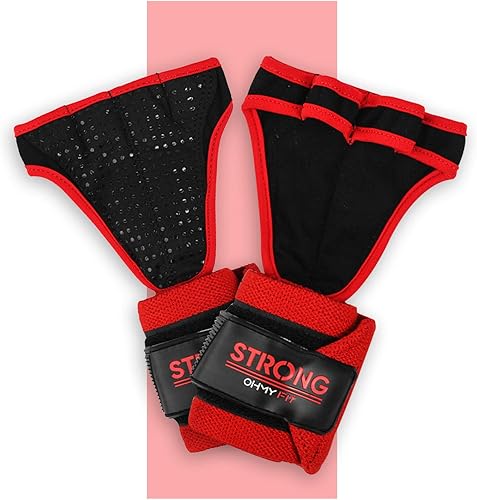 OHMY FIT Guantes de muñeca resistentes para hombre ideales para entrenamientos, gimnasio, peso muerto y crossfit con protección para la palma de la