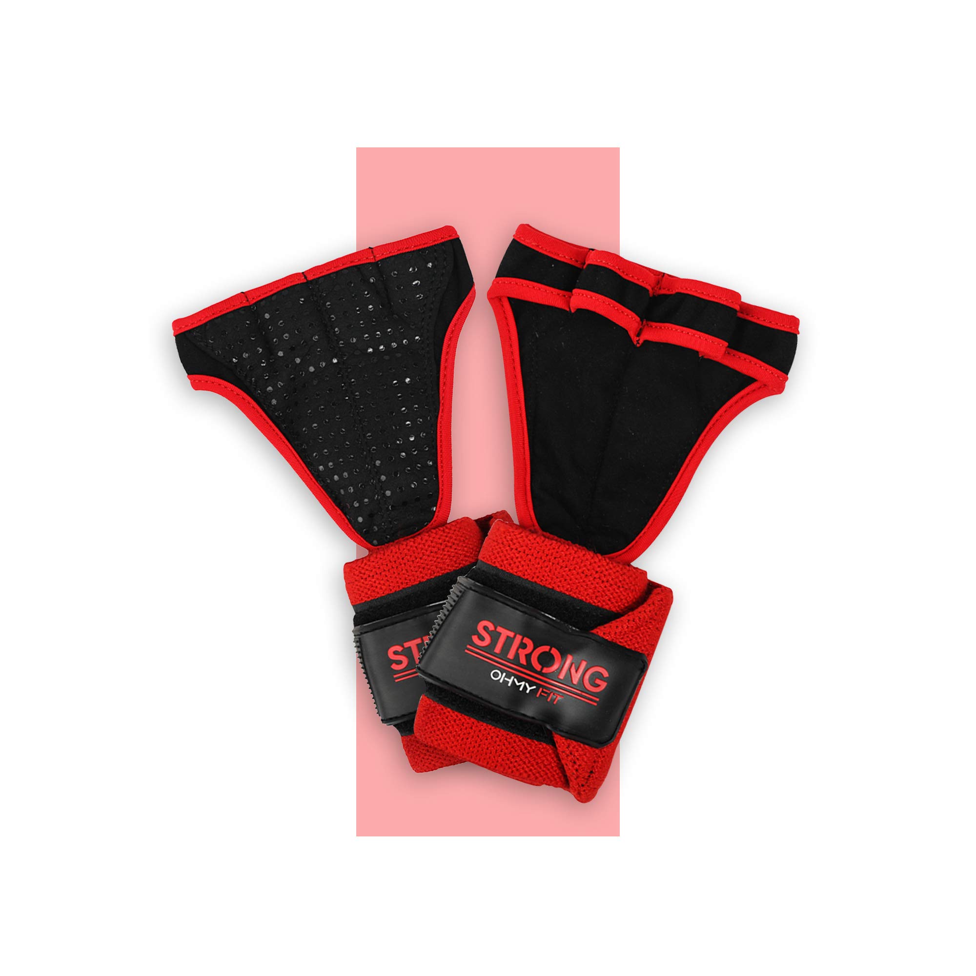 OHMY FIT Strong Men’s Wrist Wrap Gloves, Heavy Duty Weightlifting Wrist Wrap, No Thumb Loop