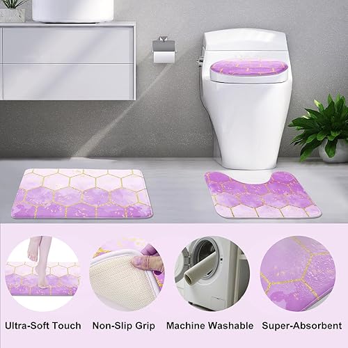 Miniatura 9 de Juego de accesorios de baño completo de 6 piezas (juego completo beige+cortina+alfombras)