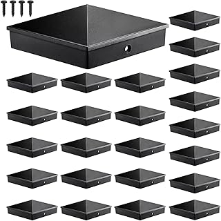4x4 Post Caps Black (Fits 3.5"x3.5"), ASA Material - UV, Fade & Crack Resistant, Fence & Deck Post Caps 4x4 (24 Pack), Long-Lasting Protection for Outdoor Wood Posts