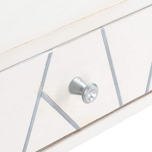 Miniatura 12 de SAFAVIEH Home Office Collection Caléndula Blanco Lavado y Plata 1 cajón Horquilla Escritorio Blanco lavado /