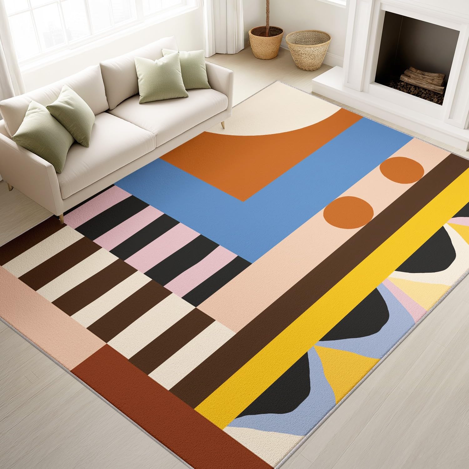 Tapis lavable 180x270 cm antisalissure pour protéger le sol des enfants et animaux