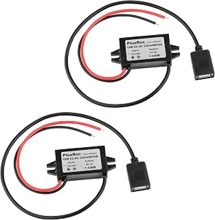 PlusRoc 방수 DC 12V/24V - 5V 3A 스텝 다운 컨버터 (2팩), DIY 전자 프로젝트용 12V - USB 전원 어댑터