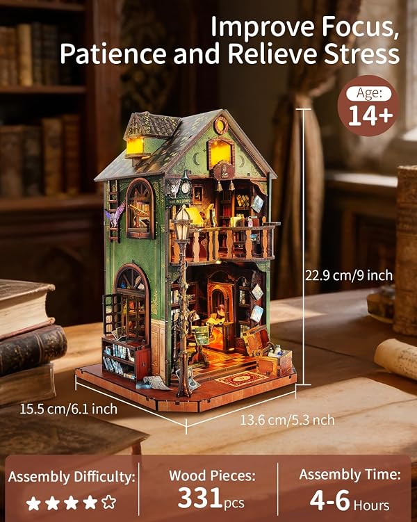BELEEV Book Nook Kit with LED Light,DIY Miniature House Kit for Adults by BELEEV - Image 3