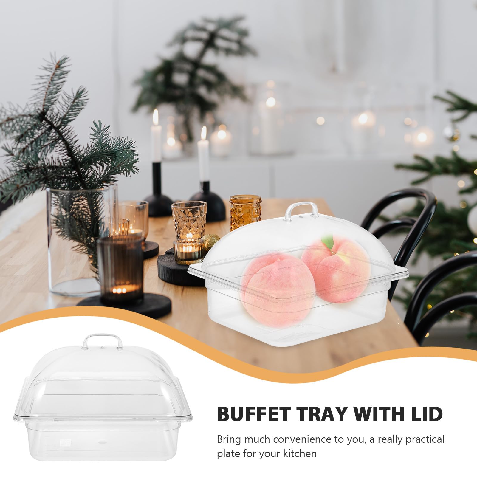 Vassoio multifunzione da 5 l per conservare alimenti con coperchio, piatto per frutta e buffet, per uso domestico e alberghiero, mantiene il cibo fresco e nizzato, ideale per feste ed eventi