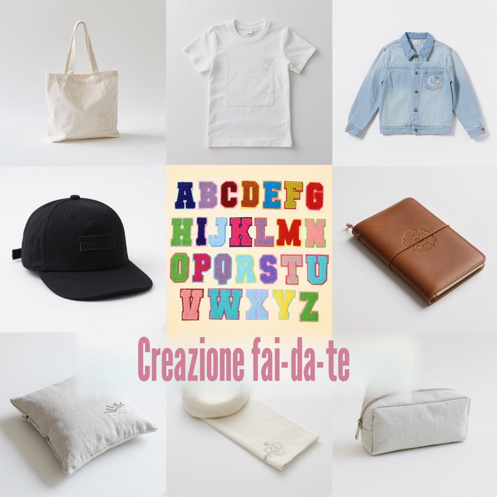 26pezzi Patch Lettere,A-Z Dell'alfabeto Cucite su Patch,Patchs Decorative Applicabili con Ferro da Stiro,Toppe Colorate con Lettere Dell'alfabeto in Ciniglia,per Abbigliamento,Sciarpe