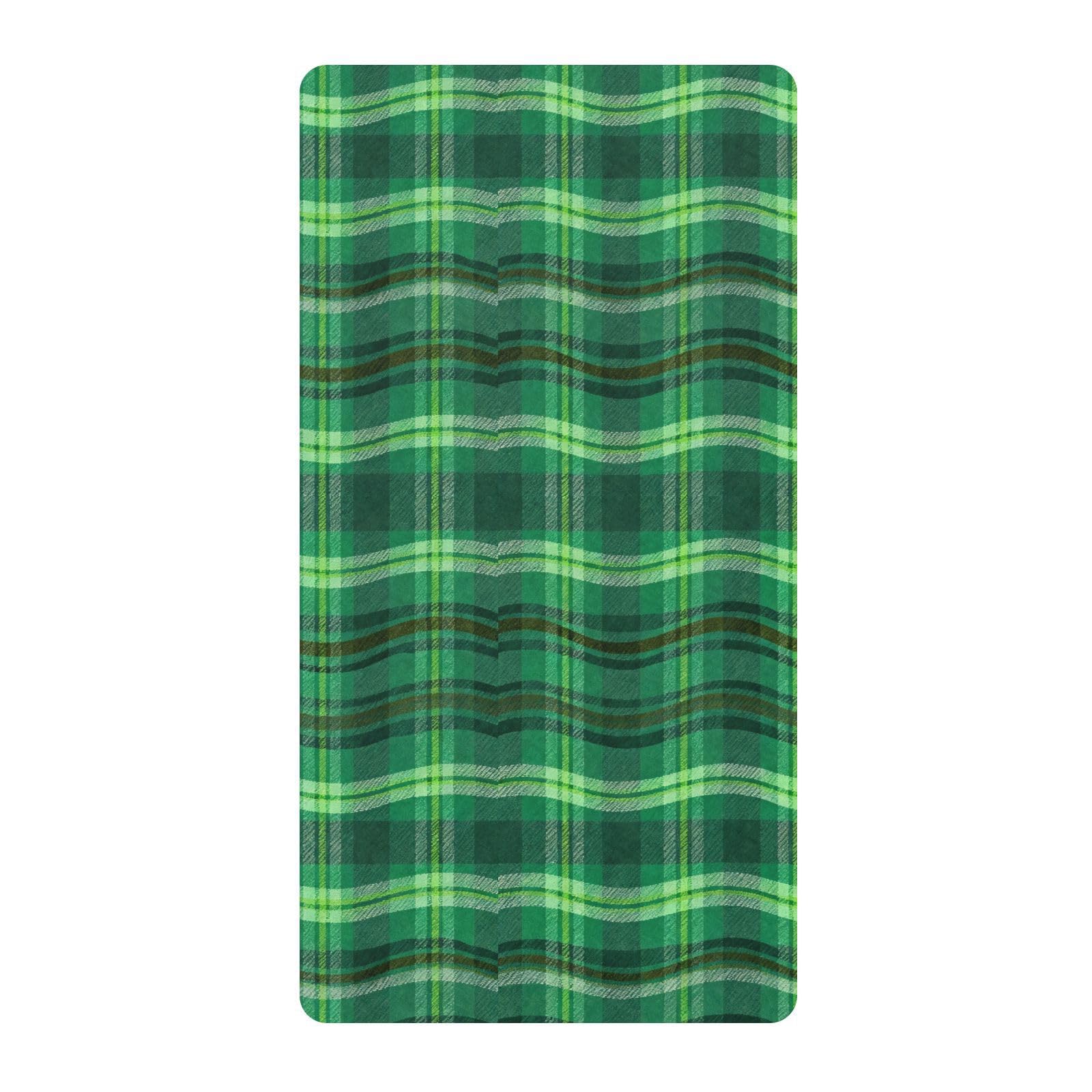 Drap de lit bébé en coton doux vert ondulé, linge de lit d'enfant premium