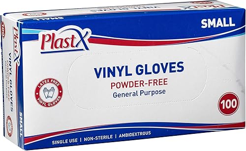 Guantes desechables de vinilo de 100 unidades, de plástico, de uso general, sin látex, para limpieza