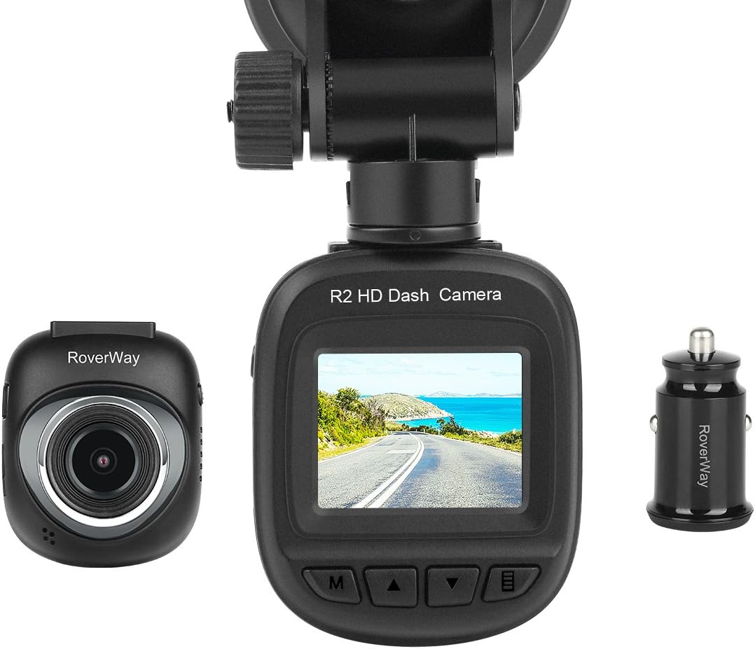 Dash Cam, RoverWay R2 Mini DVR Driving Recorder Car Camera with G-sensor, Wide Angle[1920X1080P], Loop Recording, Motion Detection, Parking Monitor with Retail Package