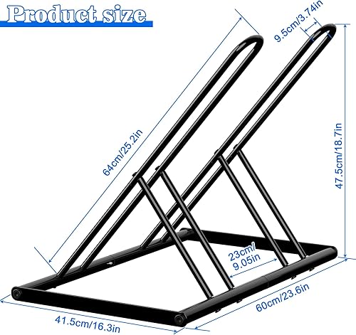 Miniatura 6 de melos Soporte de bicicleta para 2 bicicletas, soporte de bicicleta de estacionamiento, al aire libre para bicicleta de montaña, resistente para