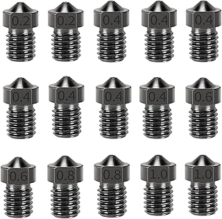15-teiliges gehärtetes Düsen-Set für Anycubic Kobra, 3D-Drucker, 7 0,4-mm-Düsen und 2 0,2 ​​mm, 0,6 mm, 0,8 mm, 1,0 mm verschleißfeste Düsen-Set für Anycubic Mega, Mega X, Kobra Neo