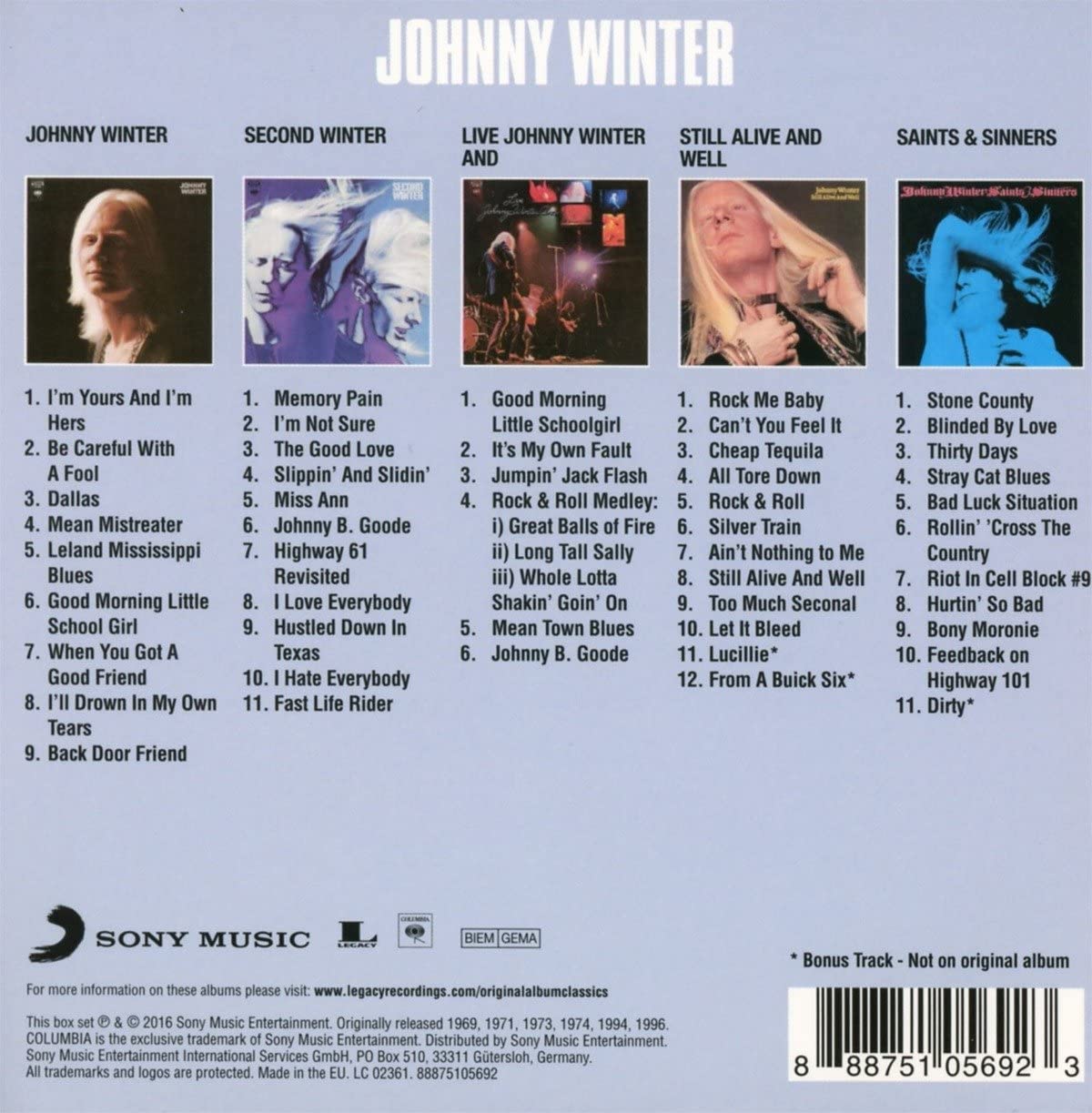 Edgar e Johnny Winter - Album classico originale - Winter Brothers Greatest Hits Album Bundling