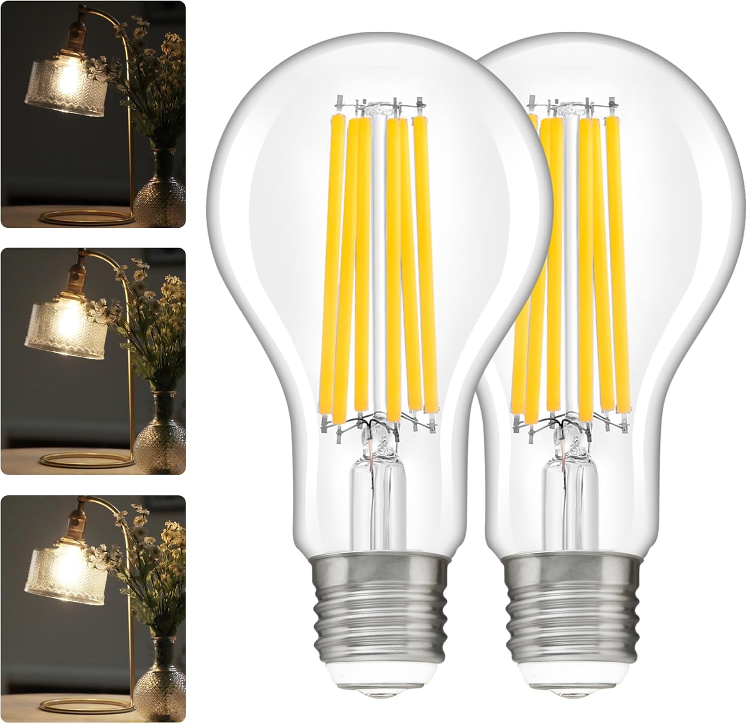 ALAMPEVER 3 Way Light Bulbs 2 Pack, 50/100/150W Equivalent, Bright A21 LED Light Bulb, 5000K Daylight White, 800/1600/2200LM, 5/9/15W, E26 Base, Non-Dimmable, Ideal for Living Room, Garage, Basement