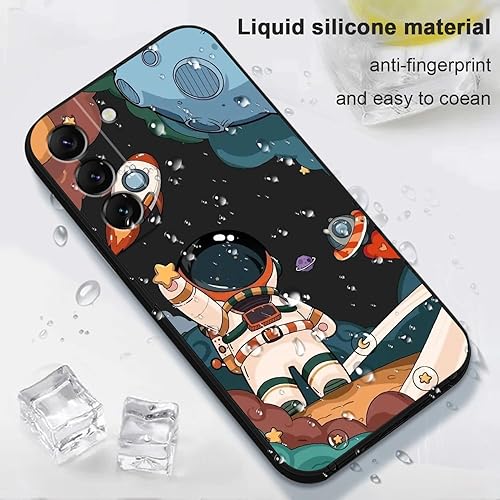 Miniatura 6 de Funda para Galaxy S22, funda delgada para Samsung Galaxy S22, a prueba de golpes, sílice, patrón de astronauta, diseño creativo, funda para teléfono