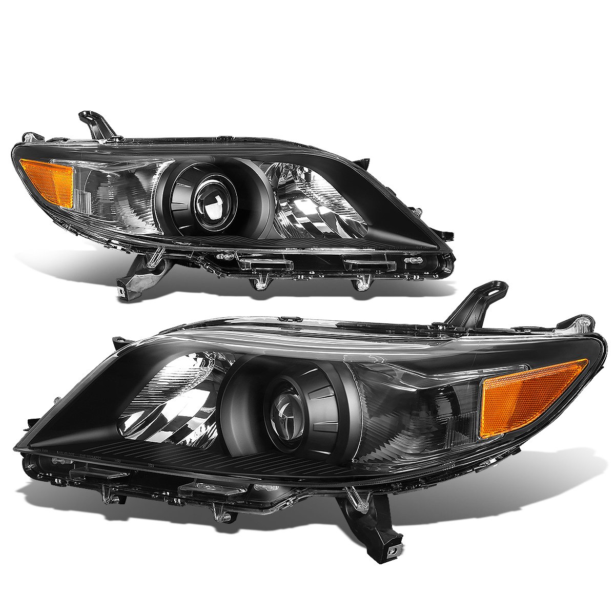 Auto Dynasty Headlights Assembly Compatible with 2011-2020 Toyota Sienna XL30, Driver and Passenger Side Halogen Headlamps Replacement w/Projector Low