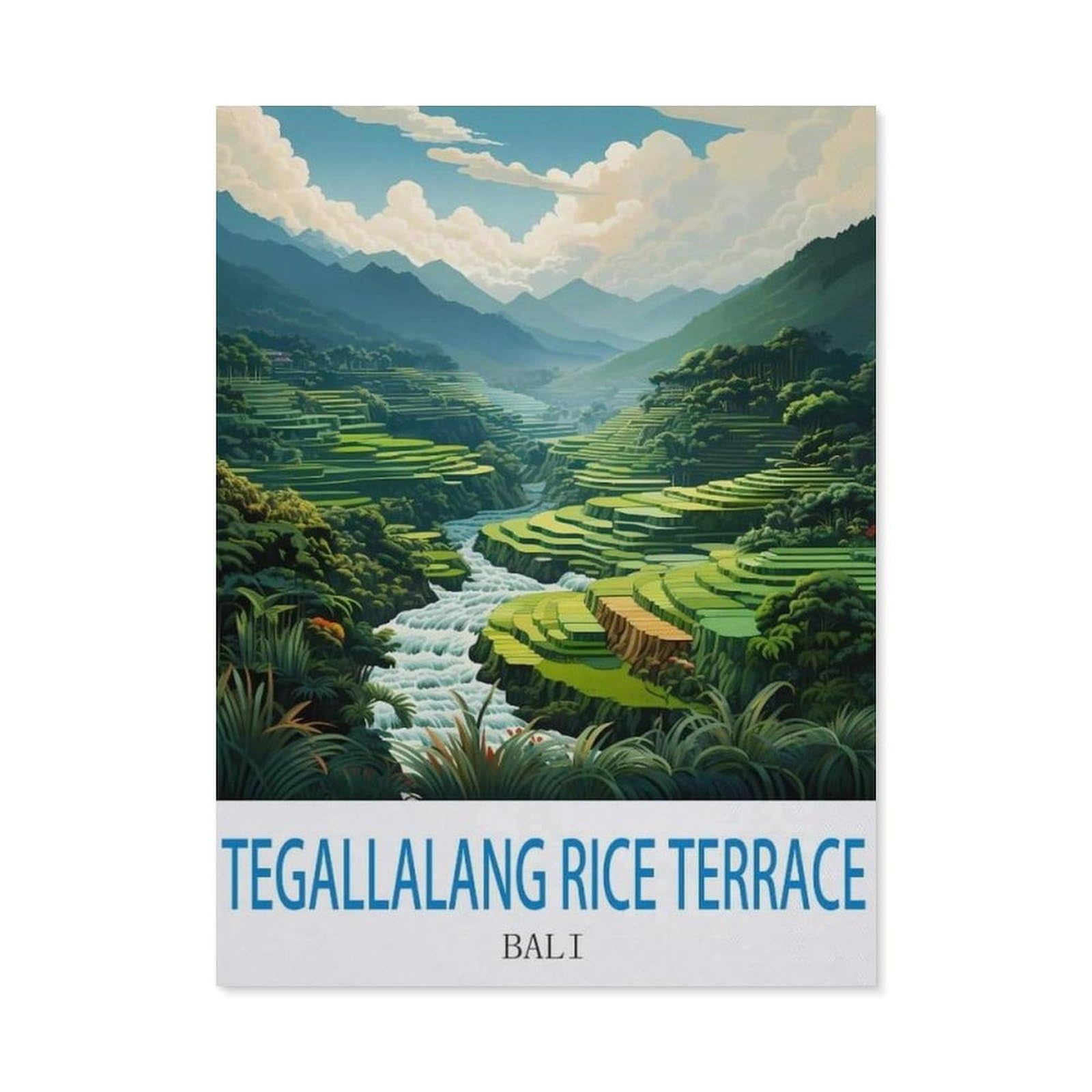 BEAYODKP 5D Diamond Painting Set ，Tegallalang Rice Terrace