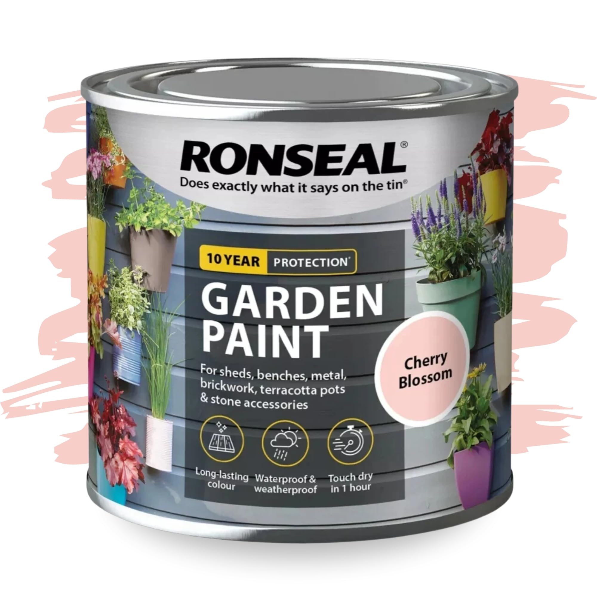 SAVING HUB Garden Paint 250ml – Exterior Multi-Surface Paint for Wood, Fence, Brick, Metal, Stone & Terracotta – Waterproof Weather Resistant Matt Finish for Sheds, Garden & Outdoor Cherry Blossom