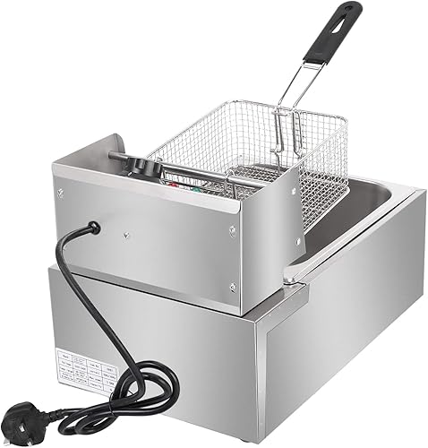 Miniatura 6 de Freidora con cesta para uso doméstico y comercial, freidora eléctrica de capacidad de alimentos de 6.34 cuartos de galón  6 L, freidora de aceite de