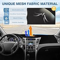 Vista 3 de FIILINES Cubierta de Tablero para Hyundai Sonata 2011-2014, Cubierta de Tablero Accesorios Sonata Cubierta de Tablero de Gamuza Alfombrilla Parasol