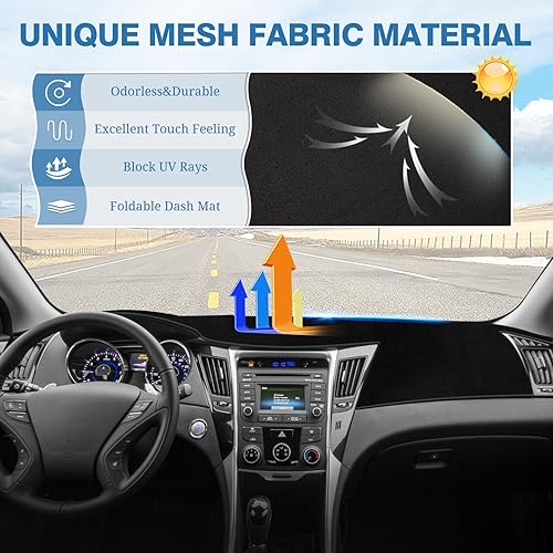 Miniatura 74 de FIILINES - Cubierta para tablero, accesorio para tablero de malla antideslizante, parasol sin reflejos y protector compatible con Toyota RAV4