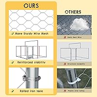 Vista 6 de Perrera para perros al aire libre de 7.5 x 7.5 x 5.3 pies con techo, recinto para perros con alimentador giratorio, corralito grande y resistente