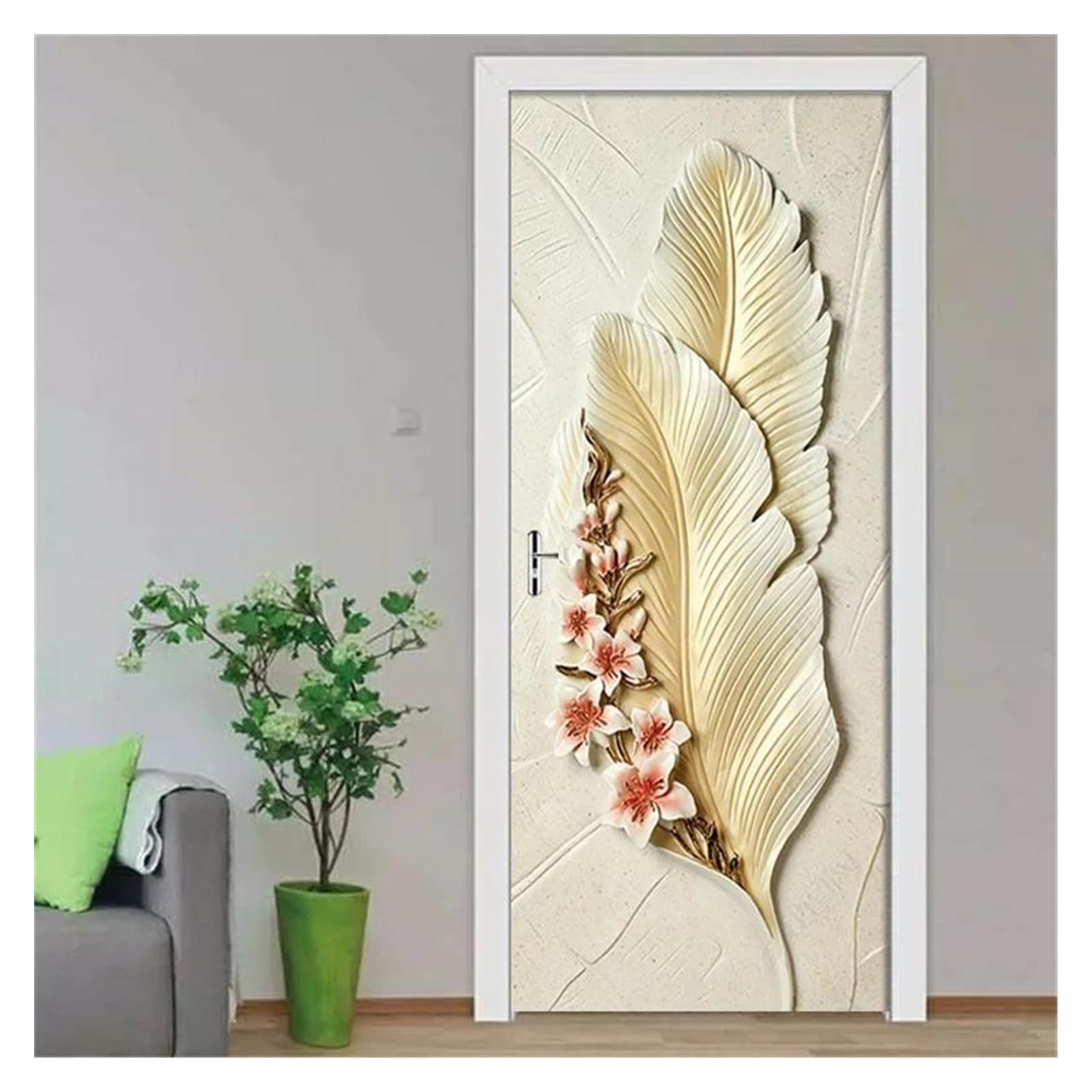 Autocollants de porte 3D pvc adhésif déco salon rénovation papier peint 77x200