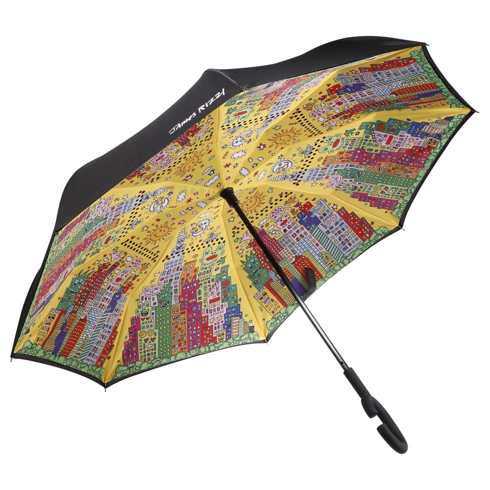 Goebel Schirm Upside-Down Schirm - My New York City Sunset Pop Art James Rizzi aus Polyester, Farbe: Mehrfarbig, Größe: 10x5x80 cm, 26-102-53-1