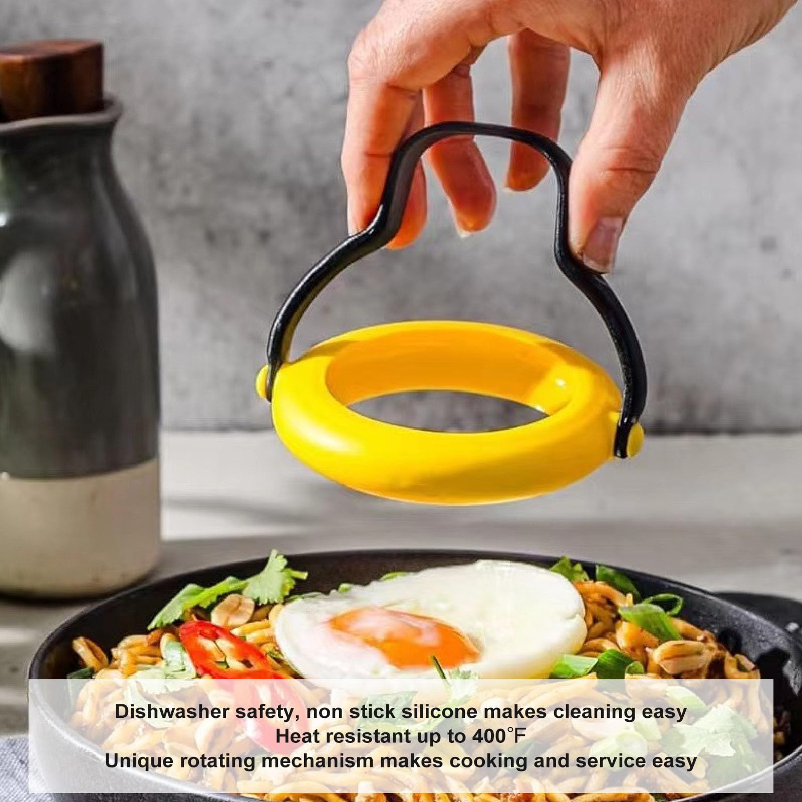 2 PCS Silicone Egg Ring, Egg Cooker Rings Nonstick Round Ring Mold for Fried Egg Pancakes Sandwiches