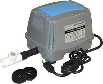 Blue Diamond ET60 Septic Linear Air Pump w/Free Back Pressure Safety Valve Maximizes Aerator Service Life Free Extra Diaphragms