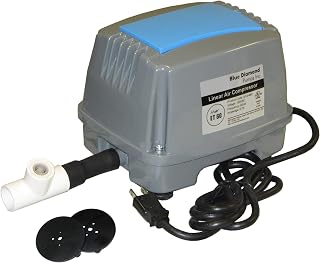 Blue Diamond ET60 Septic Linear Air Pump w/Free Back Pressure Safety Valve (Maximizes Aerator Service Life) Free Extra Diaphragms