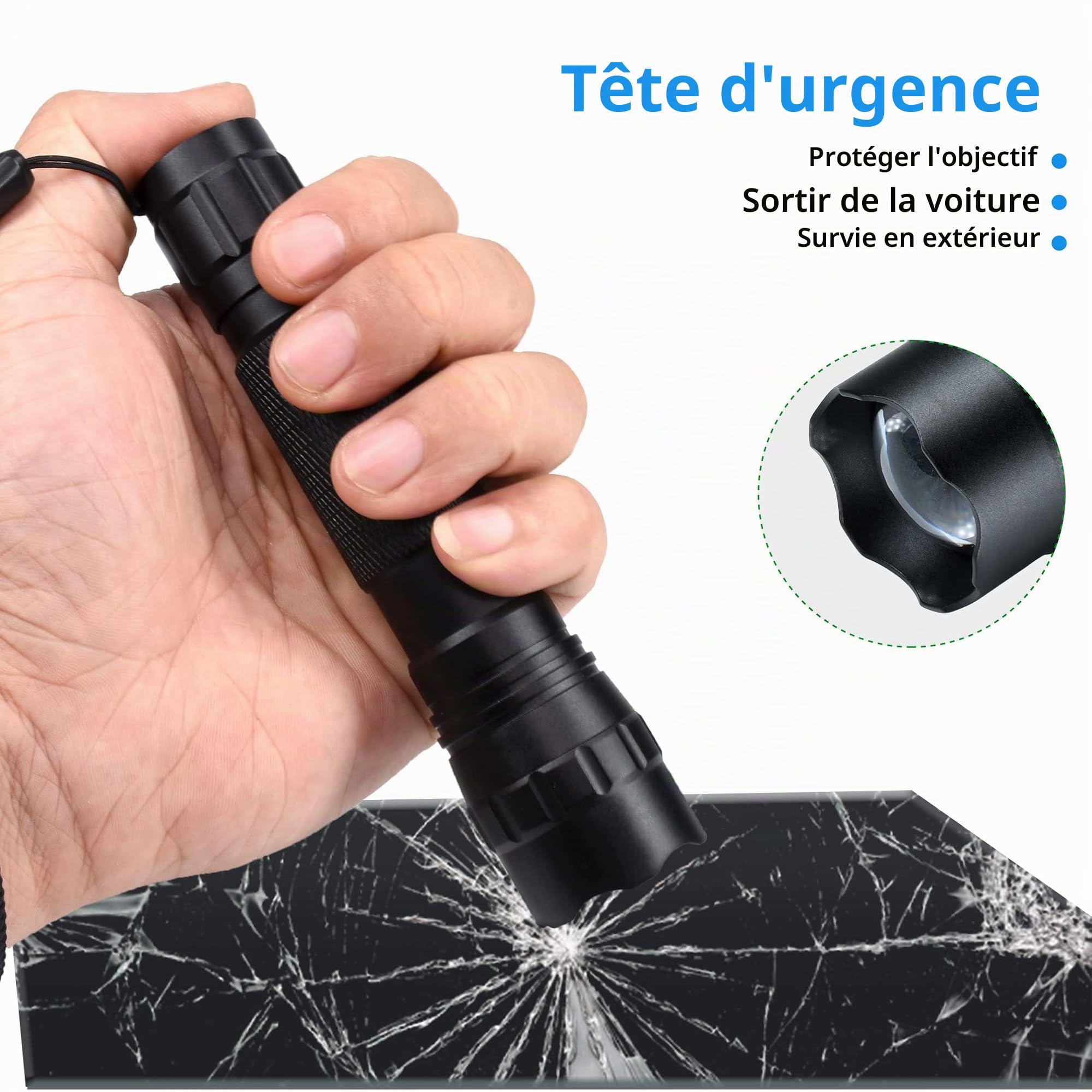 DARKBEAM lampe torche verte Puissante, 501BS Lampe de Poche à lumière Rouge LED Rechargeable, Portable étanche, mise au point rétractable pour la pêche, la Chasse, l'astrophotographie, avec pile &clip