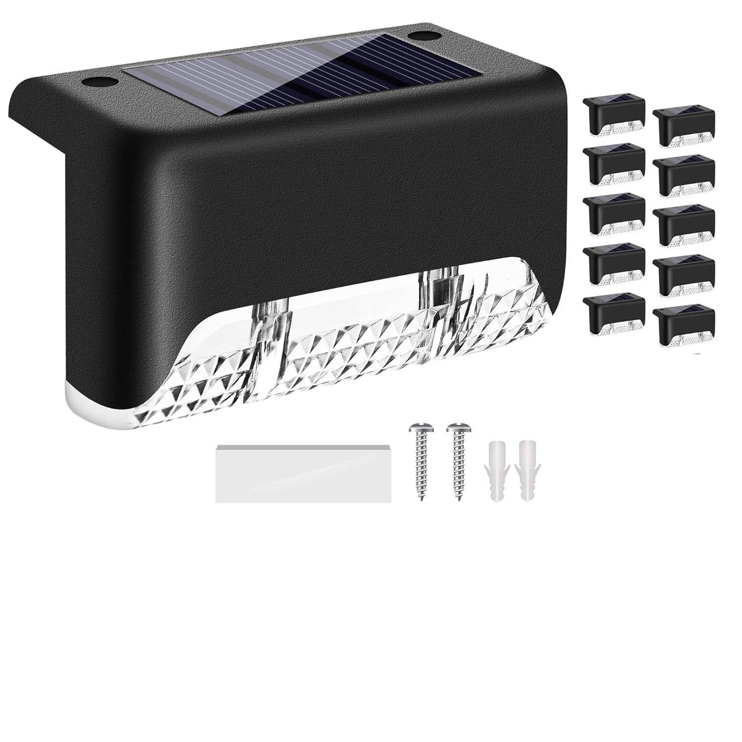 Globex Illuminate Your Outdoor Solar Deck Lights: Solar Waterproof LED Solar Lights for Outdoor Stairs, Step Light Pack of 10