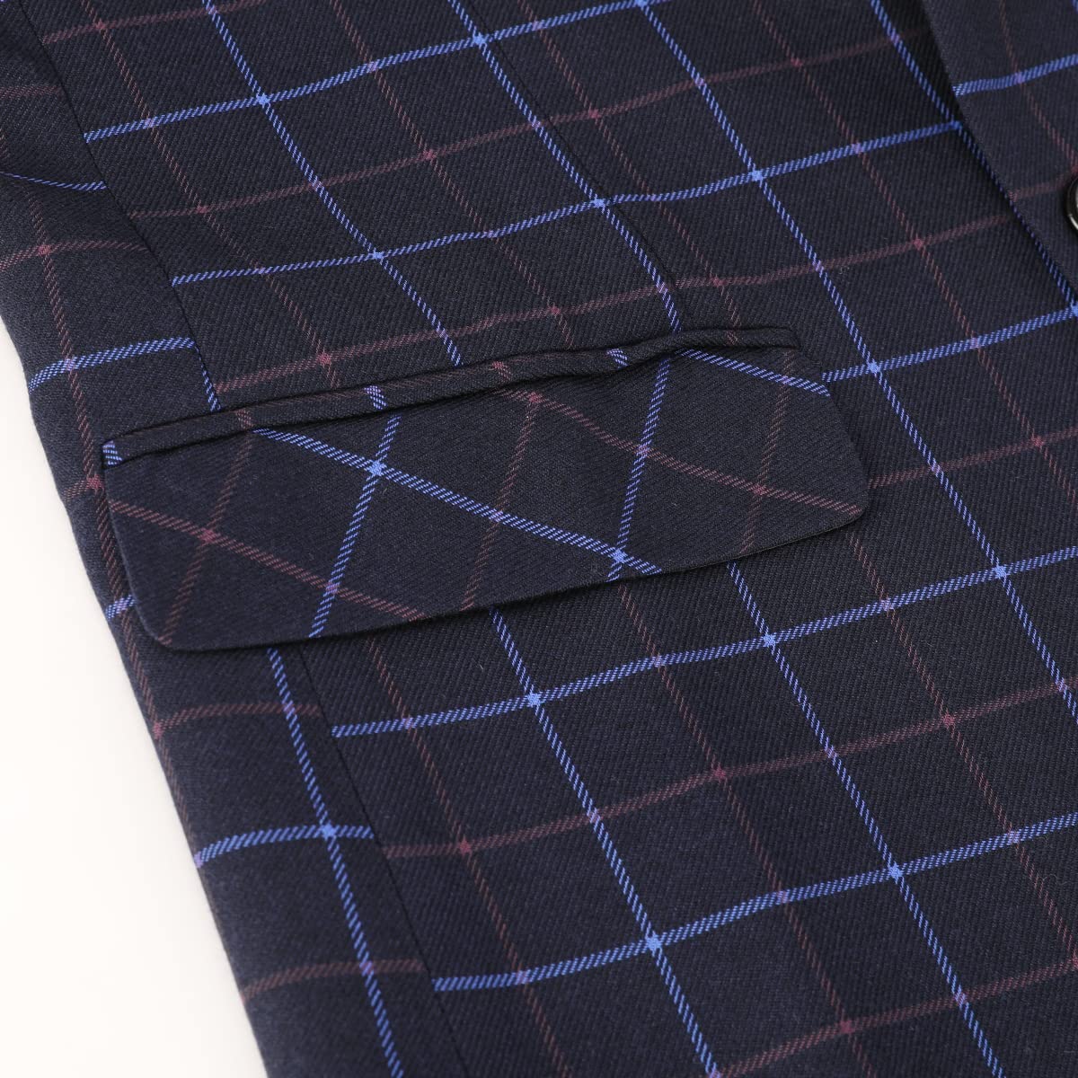 Allthemen - Traje para Hombre, Formal, a Cuadros, Ajustado, Traje de 3 Piezas para Boda de Negocios
