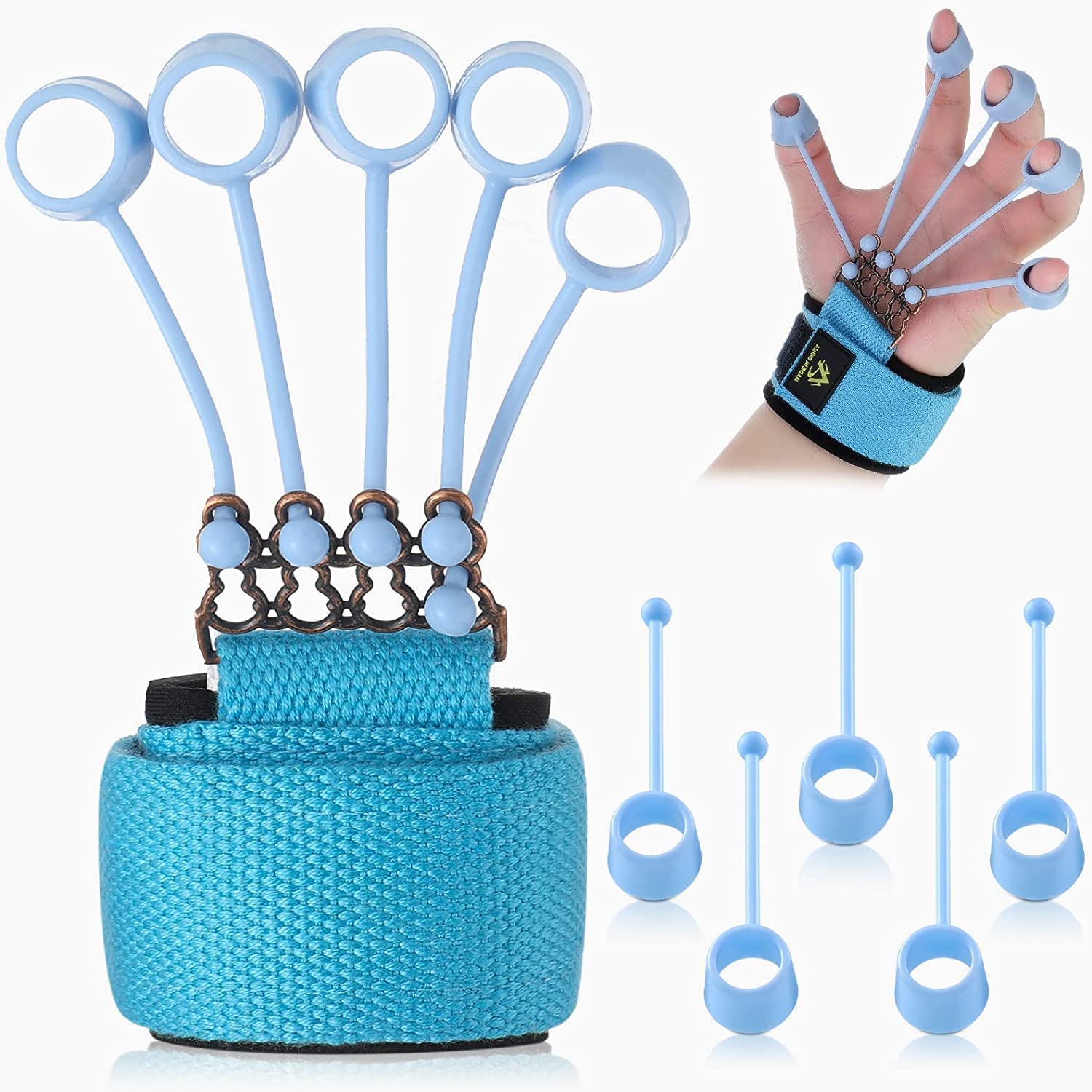 Finger Exerciser Finger Stretcher Finger Resistance Band Guitar Strength Trainer Reverse Grip Strengthener Climbing Exercise Equipment Finger Extensor Strengthener for Wrist Hand (DESIGN -1) (B0C3CG7Q75) Amazon Price History, Amazon Price Tracker